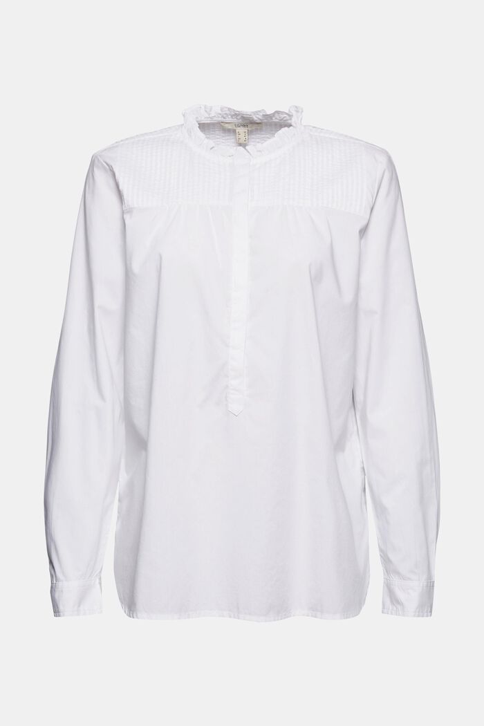 Organic cotton blouse, WHITE, detail image number 8
