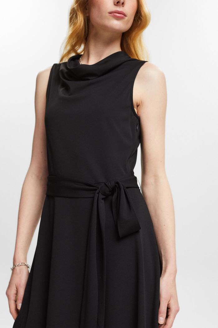 Cowl Neck Mini Dress, BLACK, detail image number 3