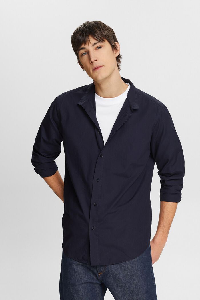 Stand-Up Collar Shirt, NAVY, detail image number 0