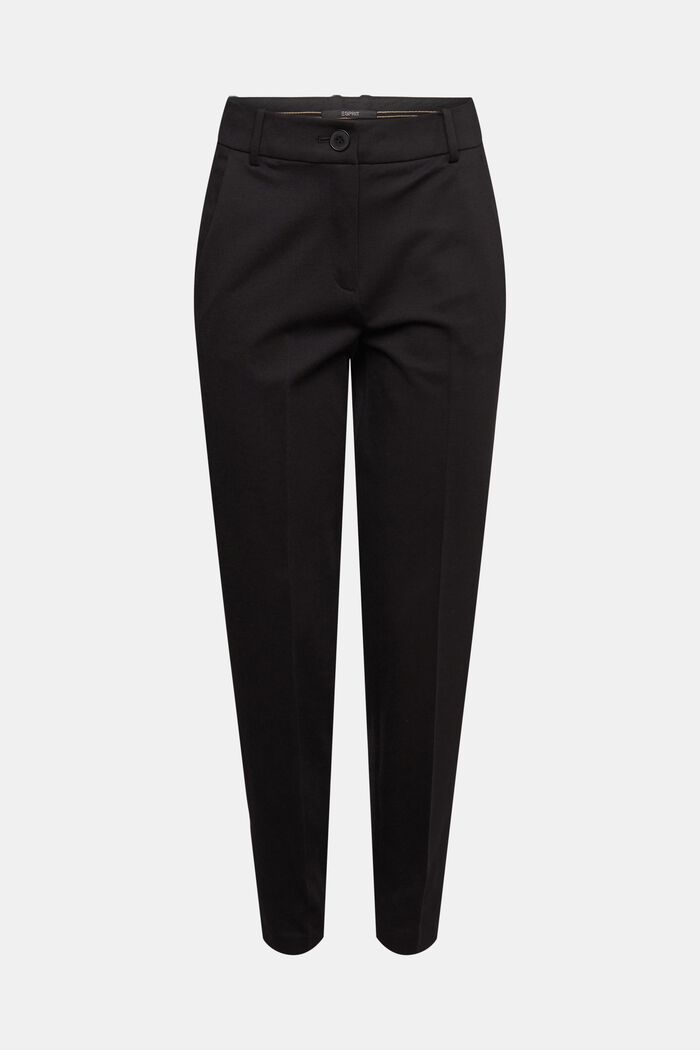 Jersey trousers with pressed pleats, BLACK, detail image number 8