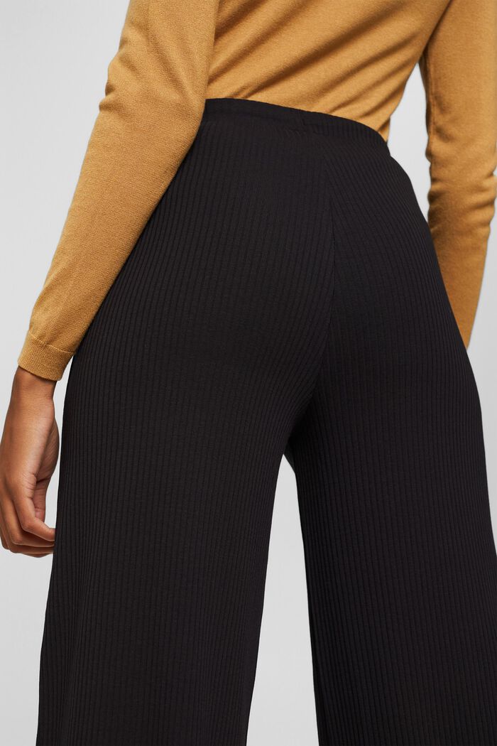 Wide-leg trousers made of organic cotton, BLACK, detail image number 5