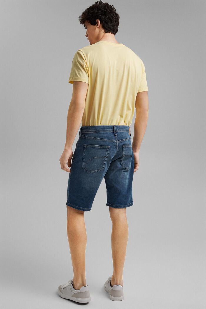 Organic cotton denim shorts, BLUE MEDIUM WASHED, detail image number 3