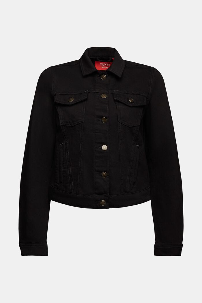 Slim Denim Jacket, BLACK DARK WASHED, detail image number 6