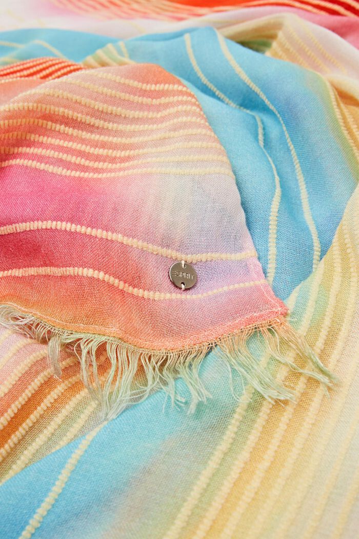 Printed Fringed Shawl, MULTICOLOUR, detail image number 1