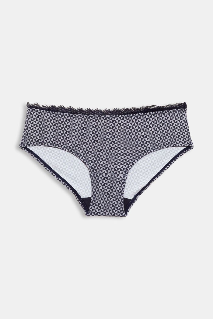 Lace Trim Hipster Brief, NAVY, detail image number 0