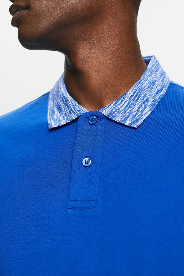 Space-Dyed Collar Polo Shirt, BRIGHT BLUE, detail image number 3