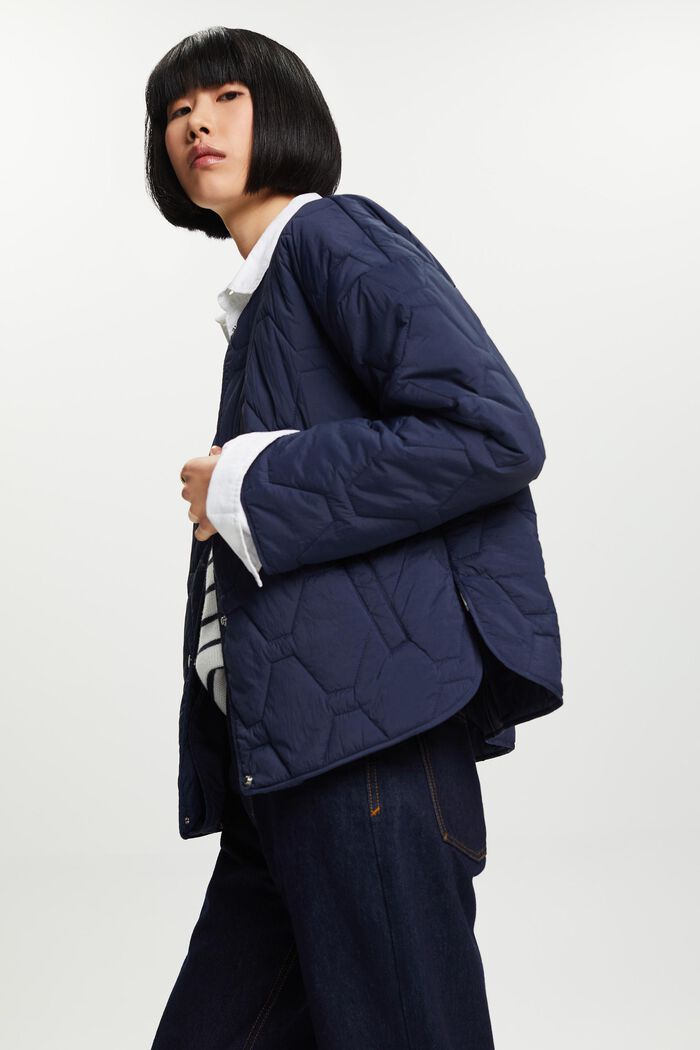 Recycled: lightweight quilted jacket, NAVY, detail image number 4