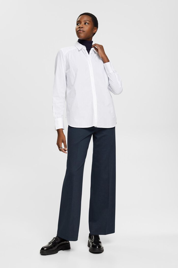 Shirt blouse, organic cotton, WHITE, detail image number 4