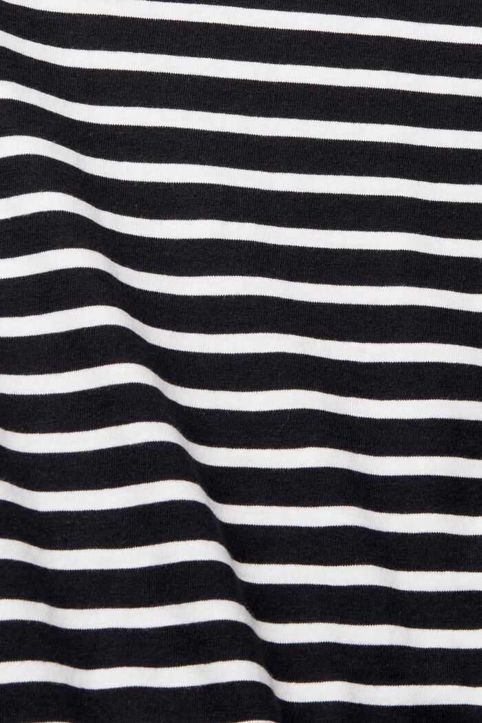 Striped T-shirt with small logo print, BLACK, detail image number 4