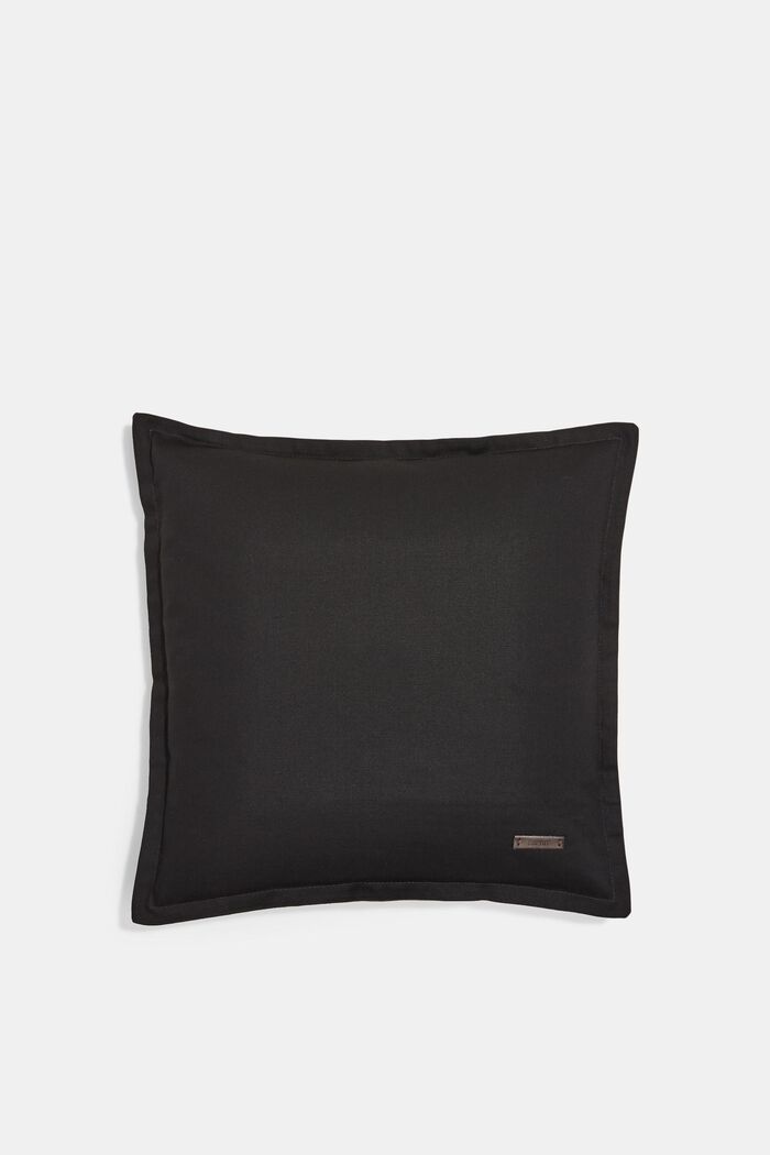 Bi-colour cushion cover made of 100% cotton, BLACK, detail image number 0