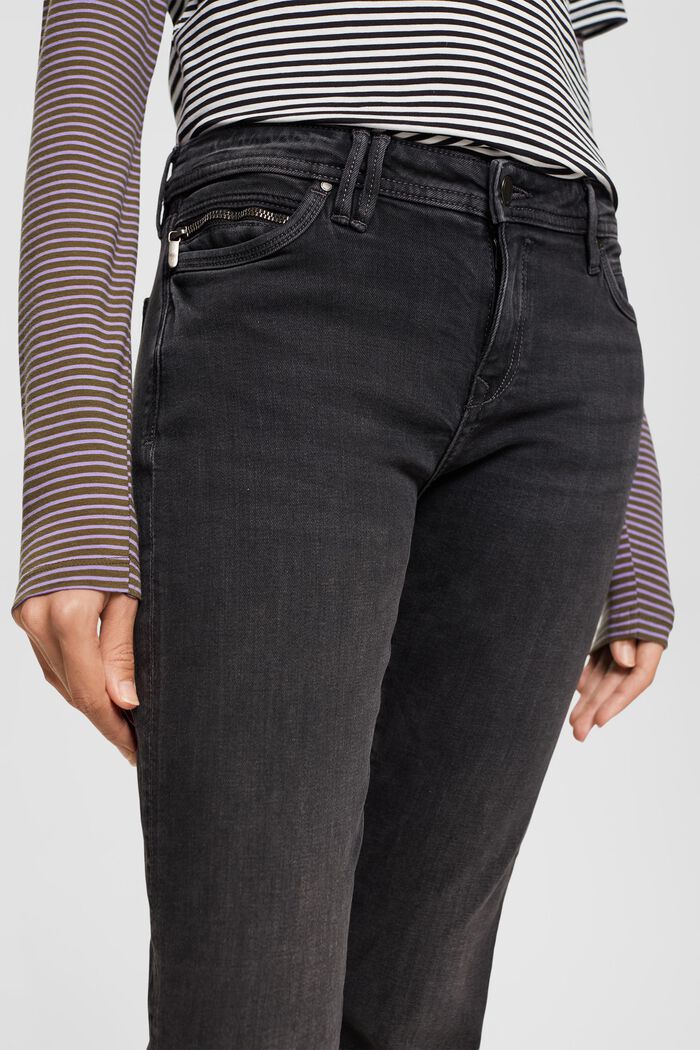 Straight leg stretch jeans, BLACK DARK WASHED, detail image number 0