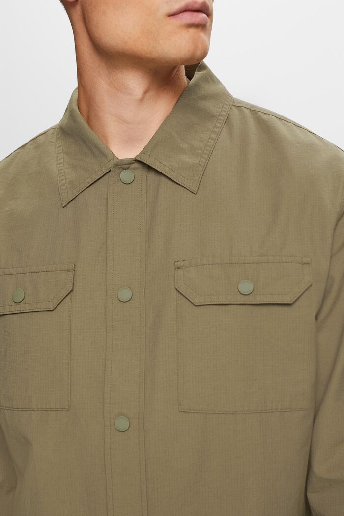 Utility shirt, cotton blend, KHAKI GREEN, detail image number 3
