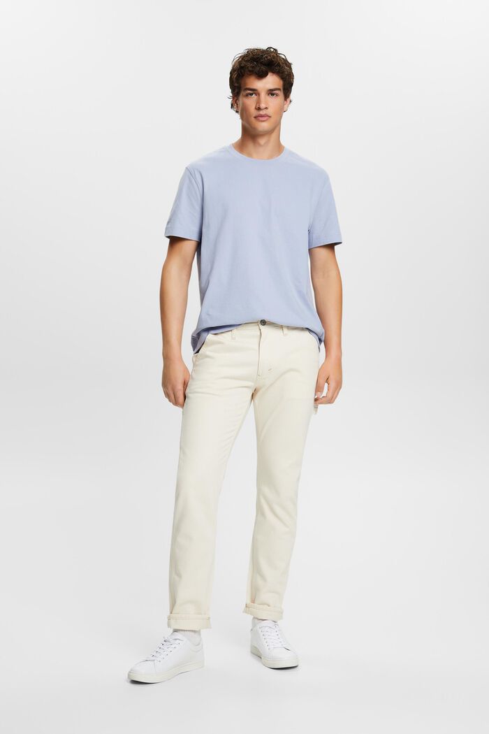 Cotton Jersey Crewneck T-Shirt, LIGHT BLUE LAVENDER, detail image number 0