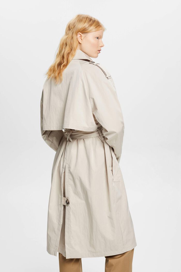 Belted Double-Breasted Trench Coat, LIGHT TAUPE, detail image number 3