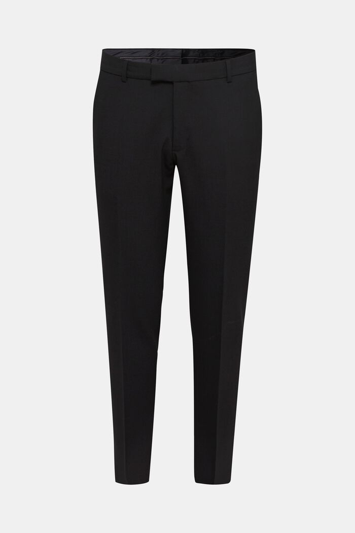 ACTIVE SUIT trousers made of blended wool, BLACK, detail image number 0