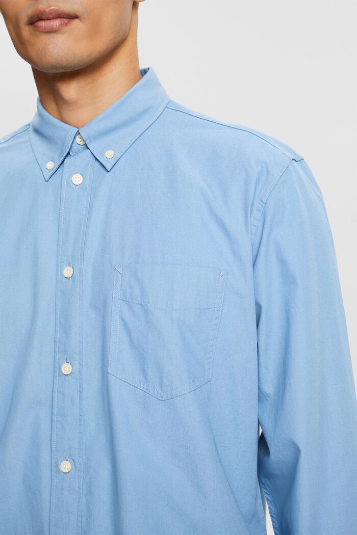 Poplin button-down shirt, 100% cotton, LIGHT BLUE, detail image number 2