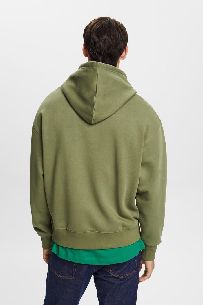 Sweatshirt hoodie with logo stitching, LIGHT KHAKI, detail image number 3