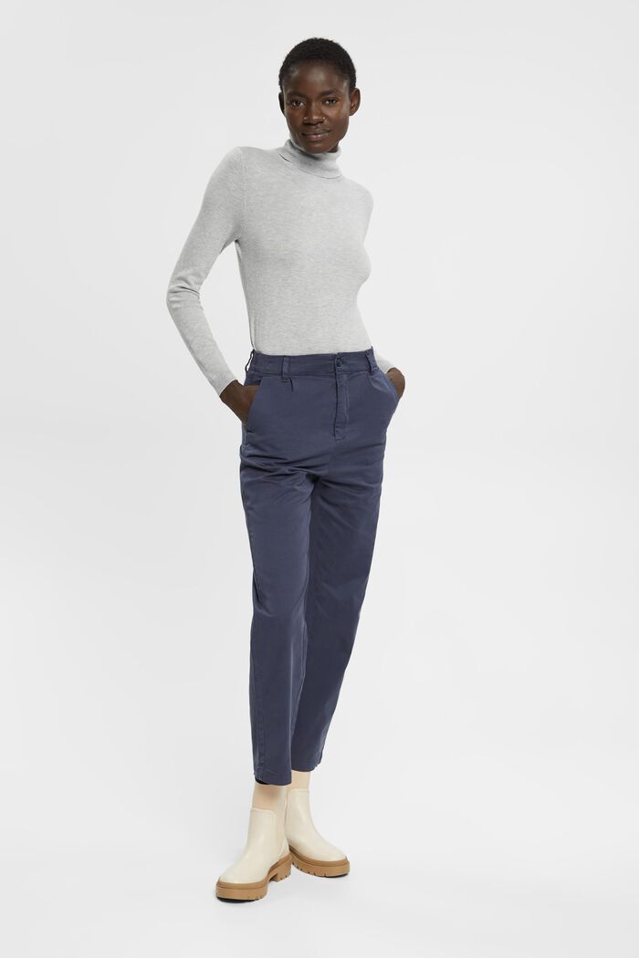 Pleated chinos, NAVY, detail image number 2