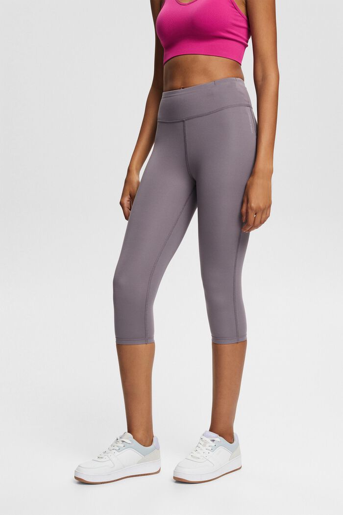 Recycled: capri leggings with an E-DRY finish, TAUPE, detail image number 0