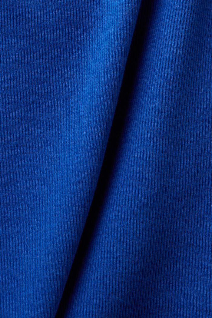 Off-The-Shoulder Ribbed T-Shirt, BRIGHT BLUE, detail image number 4