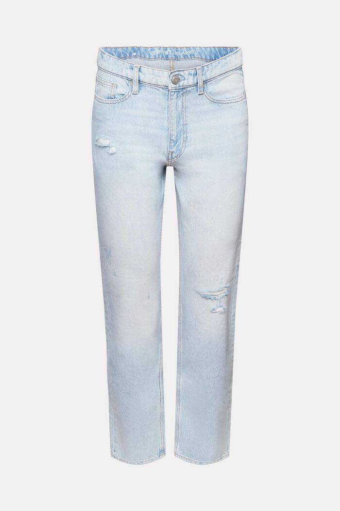 Mid-Rise Straight Jeans, BLUE LIGHT WASHED, detail image number 7
