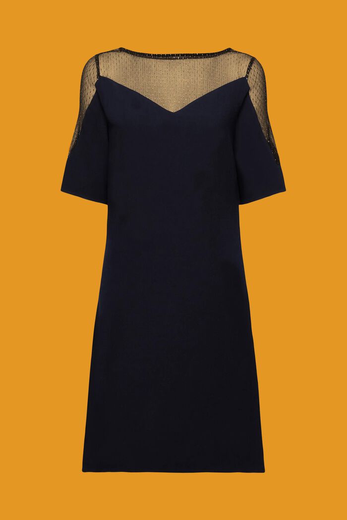 Mini dress with sparkly neckline, NAVY, detail image number 6