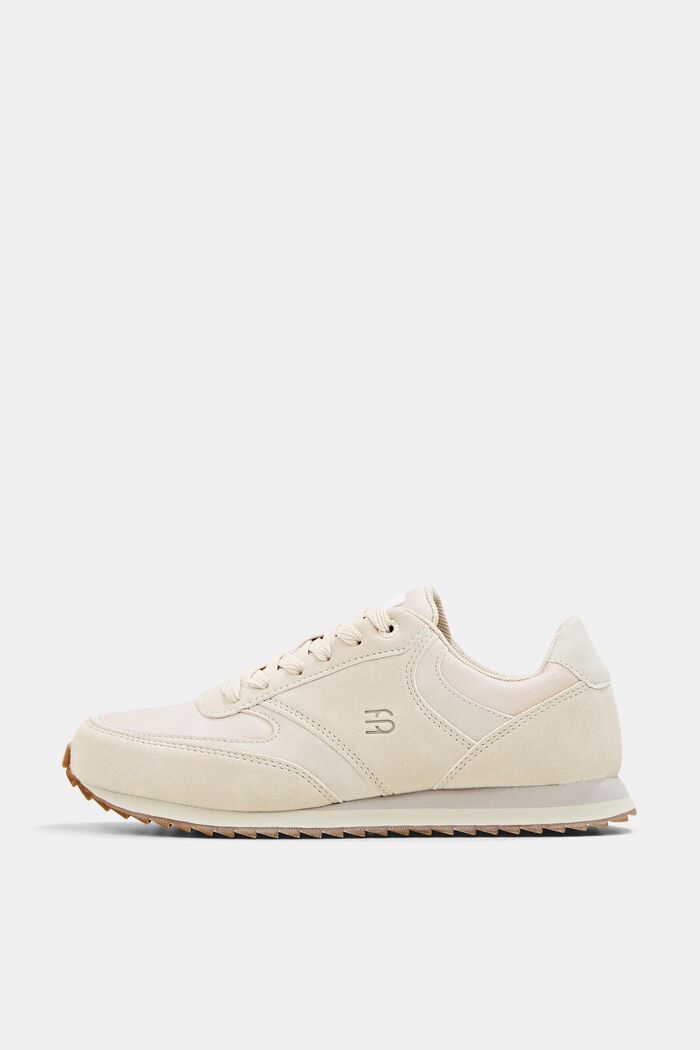 Trainers in mixed materials, CREAM BEIGE, detail image number 0