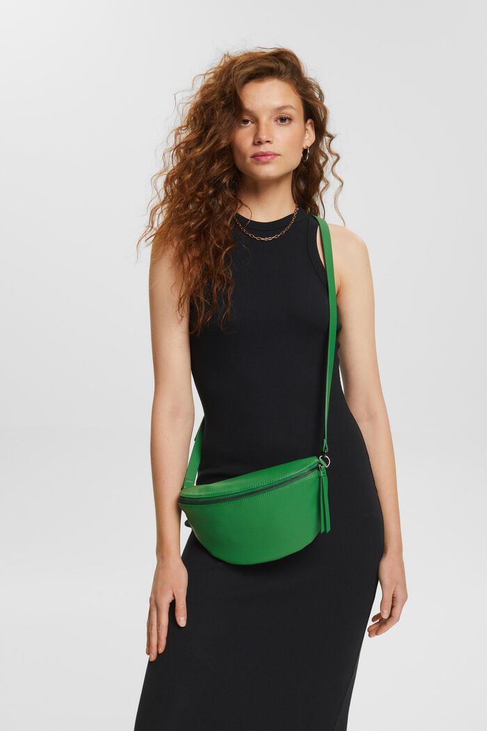 Faux leather cross-body bag, GREEN, detail image number 1