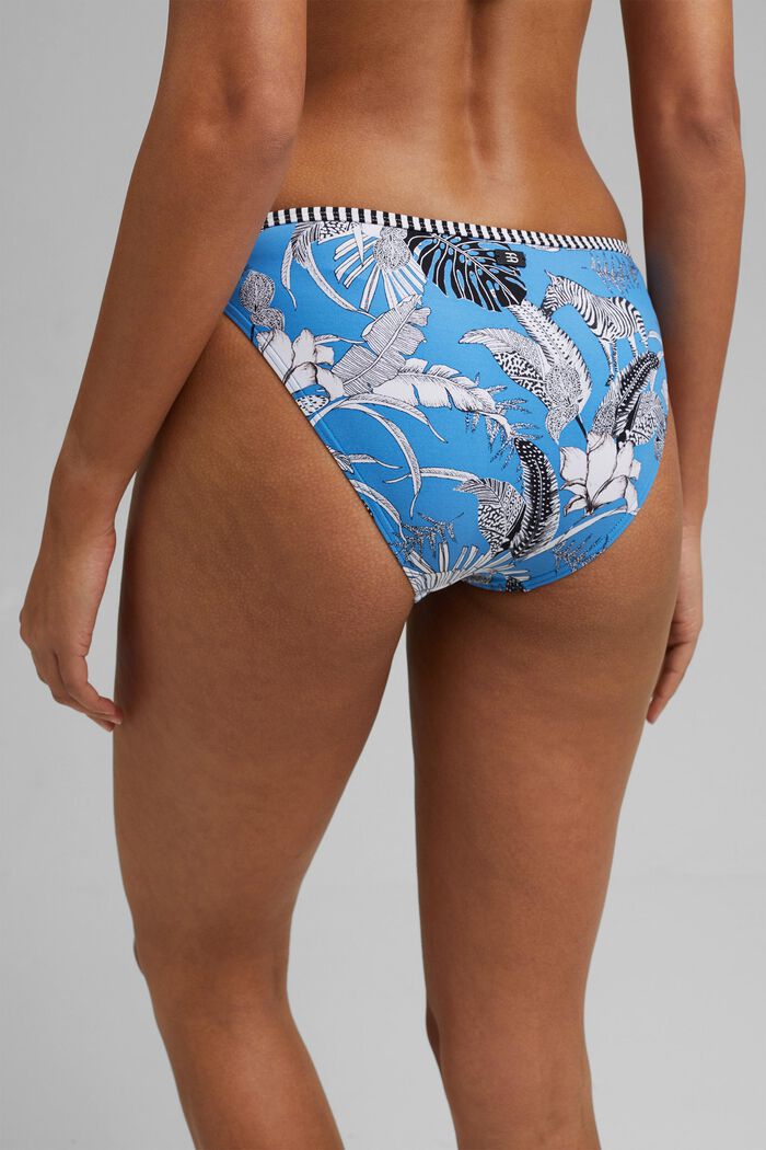 Recycled: bikini briefs with tropical print, BLUE, detail image number 3