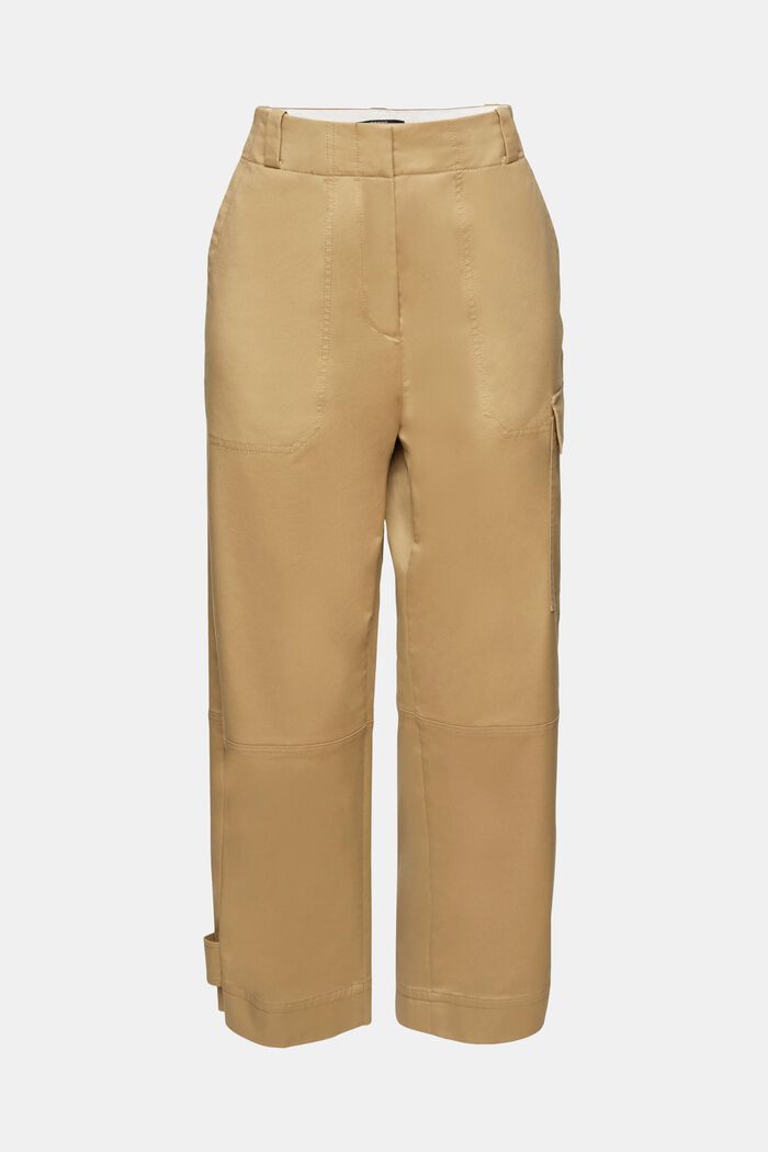 Cargo-style cropped trousers, KHAKI BEIGE, detail image number 6