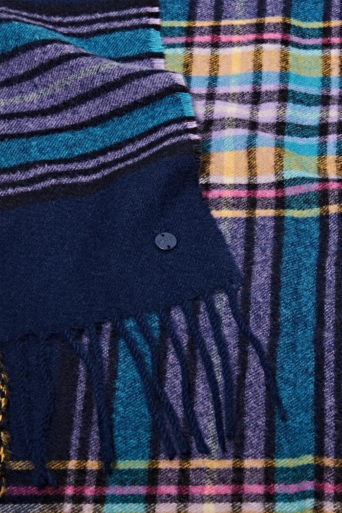 Checked scarf, PETROL BLUE, detail image number 1