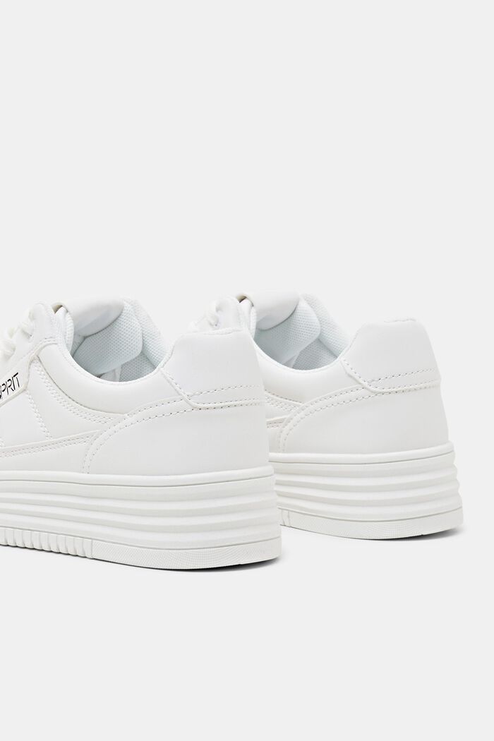Vegan Leather Sneakers, WHITE, detail image number 4