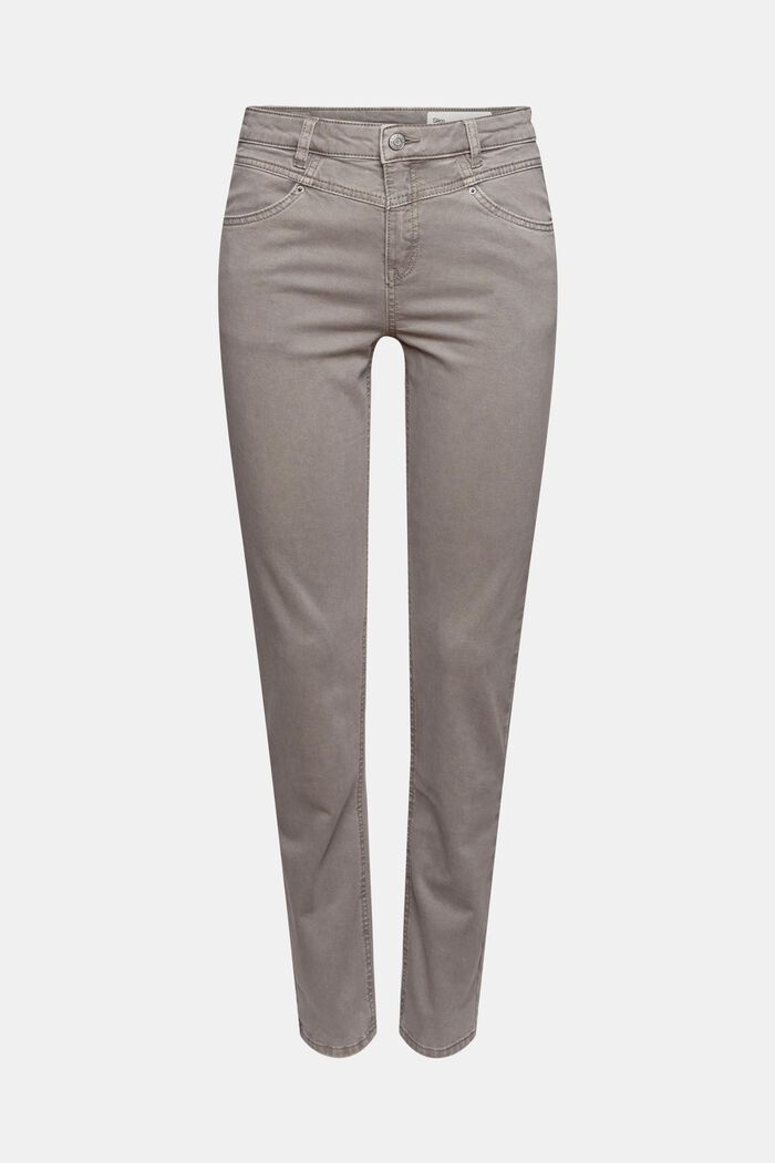 Stretch trousers with organic cotton, GUNMETAL, overview