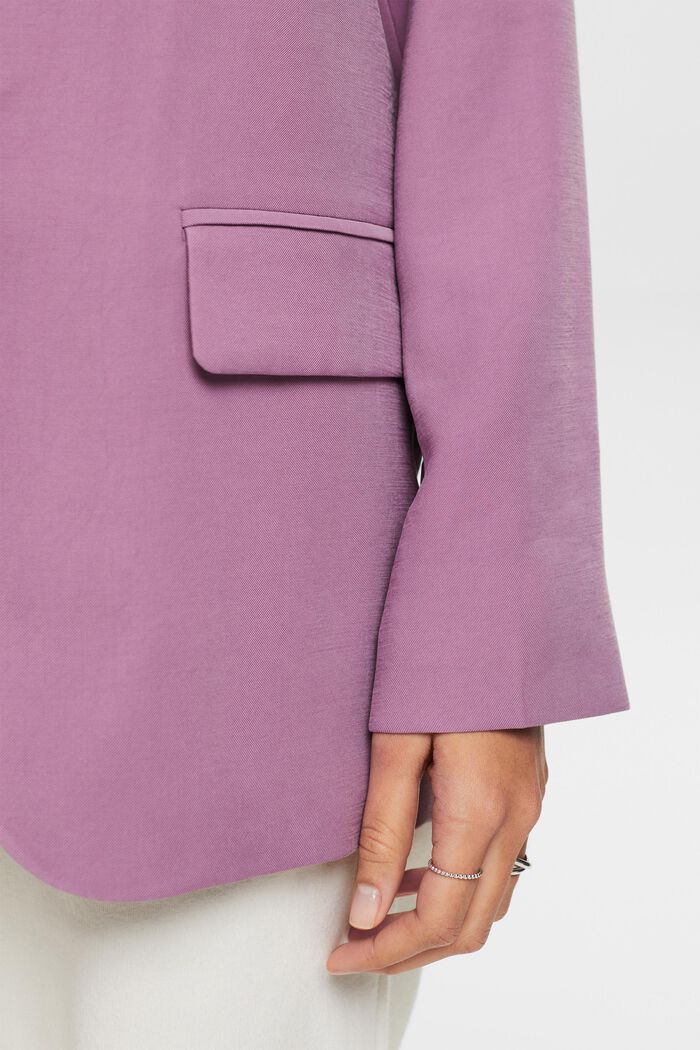Single-Breasted Twill Blazer, MAUVE, detail image number 3
