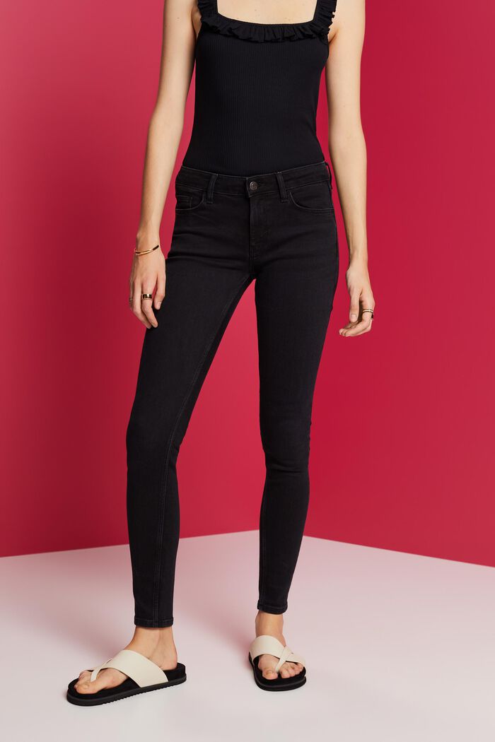 Stretch jeans, cotton blend, BLACK DARK WASHED, detail image number 0