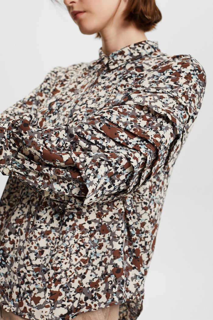 Recycled: patterned blouse, BROWN, detail image number 2