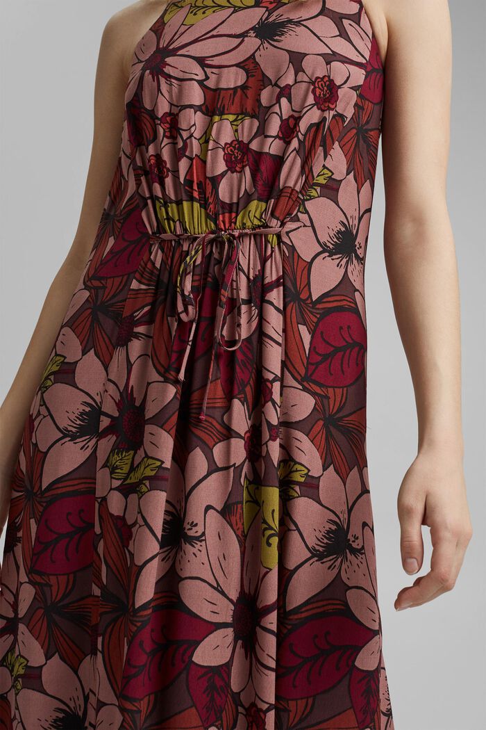Floral maxi dress with LENZING™ ECOVERO™, TERRACOTTA, detail image number 3
