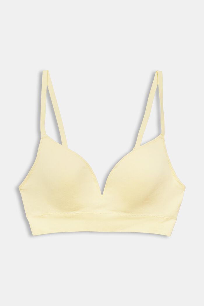 Recycled: padded soft bra, LIGHT YELLOW, detail image number 4
