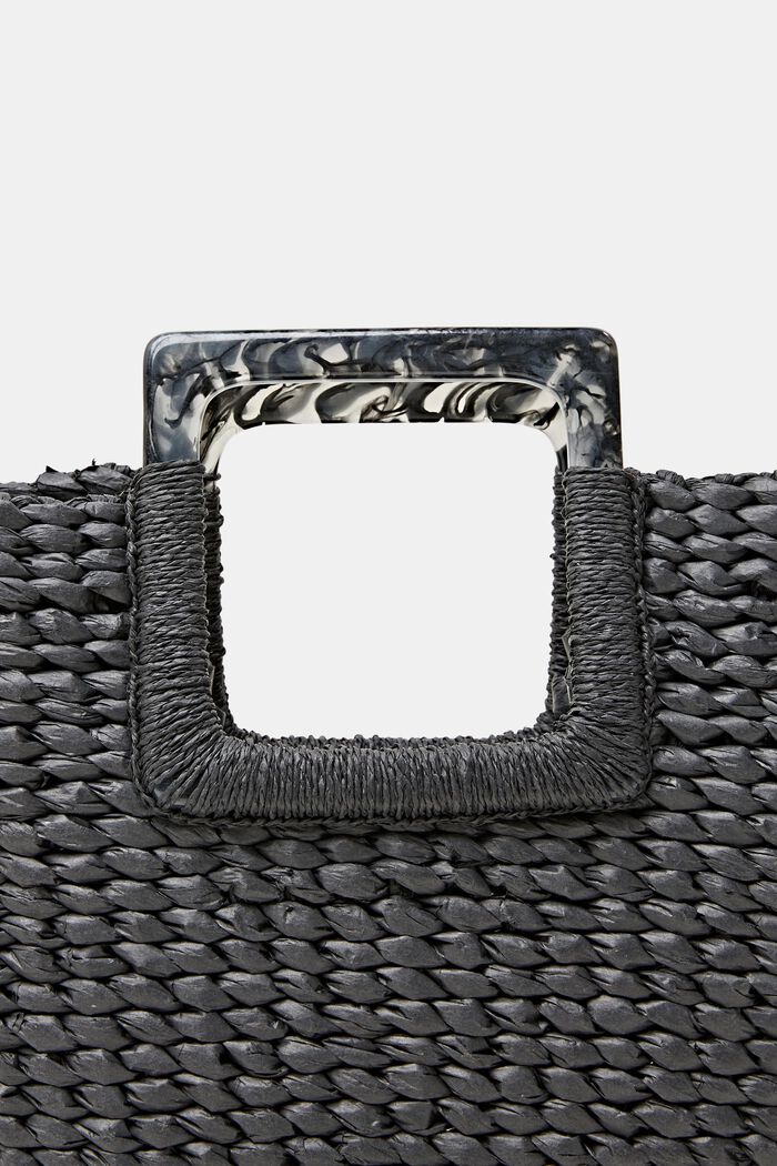 Woven Tote Bag, BLACK, detail image number 1