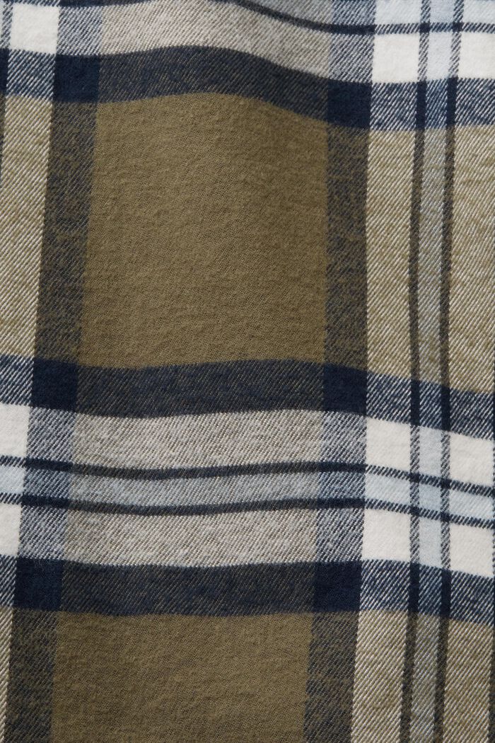 Checked Flannel Shirt, KHAKI GREEN, detail image number 5