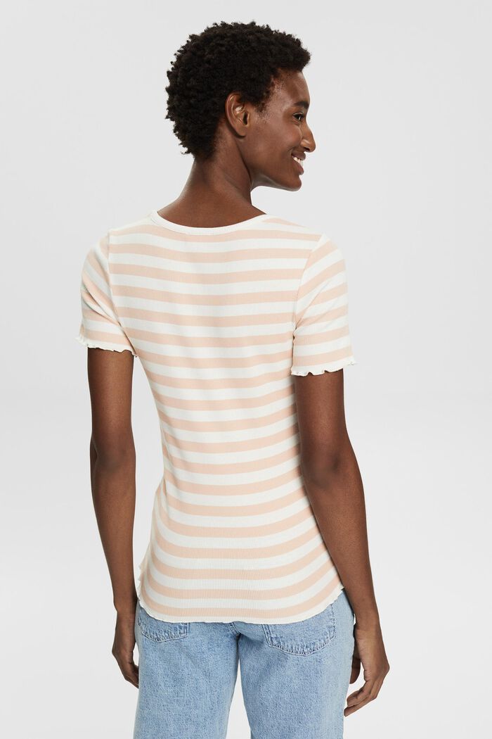 Ribbed T-shirt with stripes, NUDE, detail image number 3