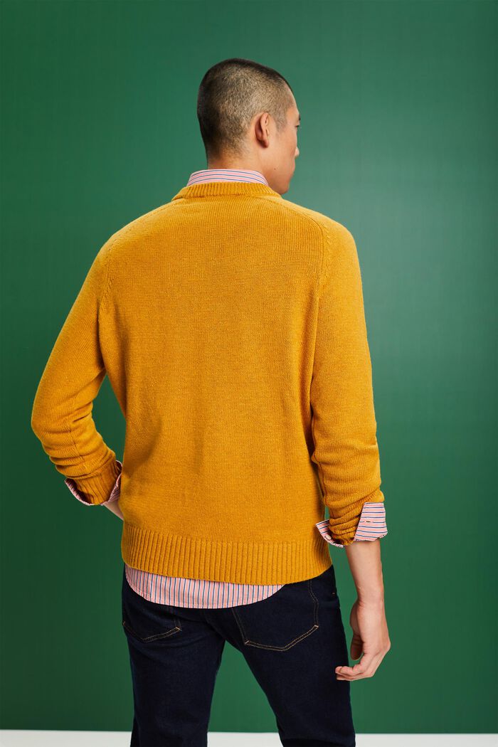 Neppy Crew Neck Sweater, AMBER YELLOW, detail image number 3