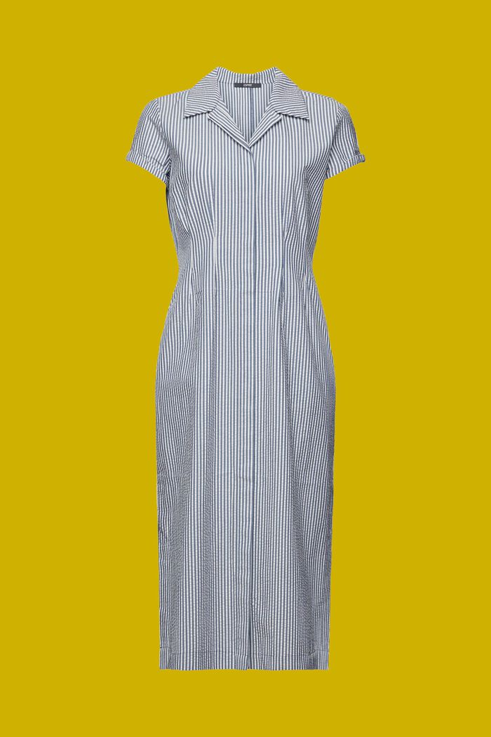 Seersucker shirt dress, 100% cotton, NAVY, detail image number 6