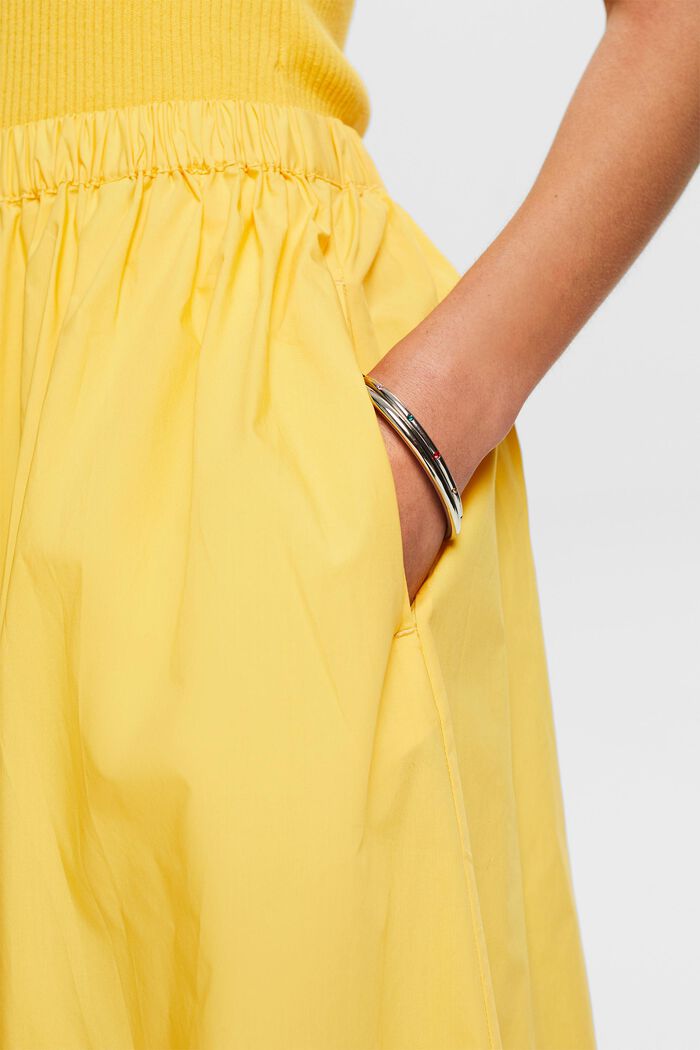 Poplin Midi Skirt, SUNFLOWER YELLOW, detail image number 3