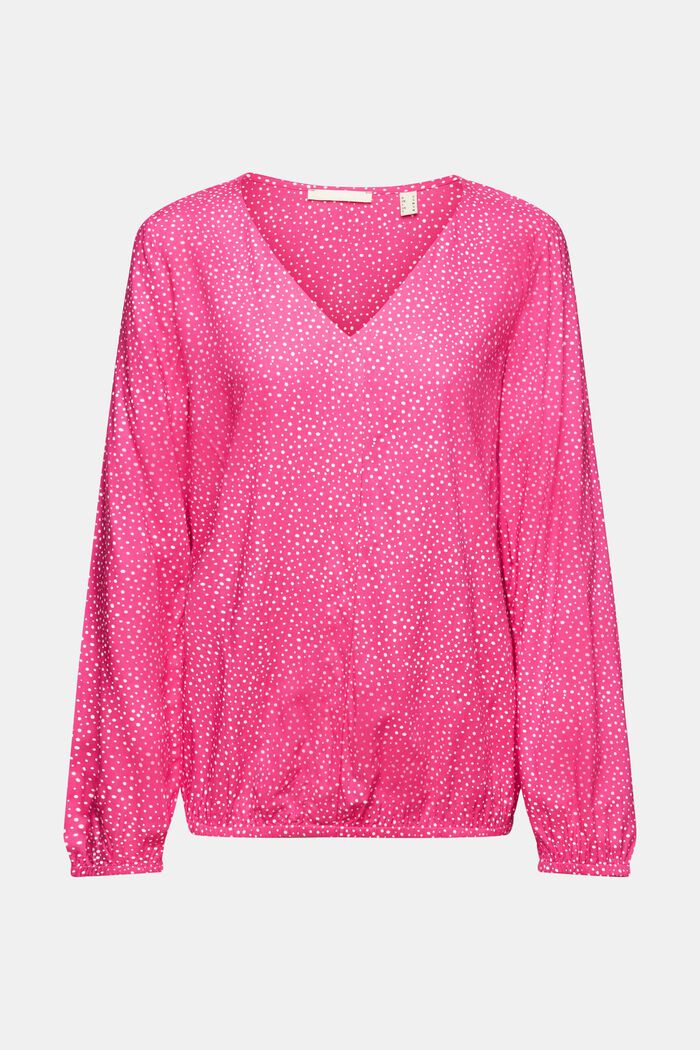 Patterned blouse, LENZING™ ECOVERO™, PINK FUCHSIA, detail image number 6