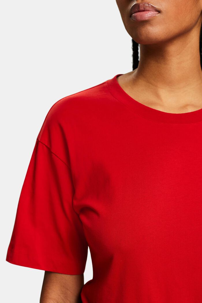 Waisted Crewneck T-Shirt, DARK RED, detail image number 3
