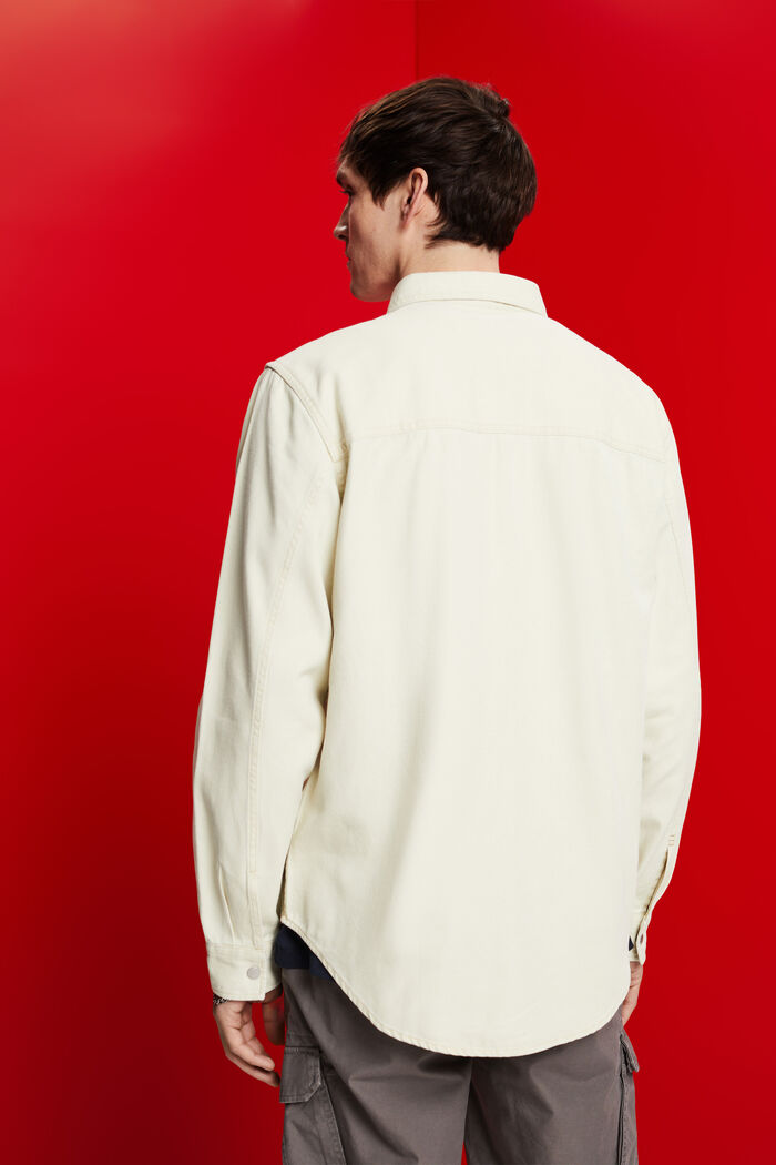 Twill overshirt, 100% cotton, BEIGE, detail image number 3
