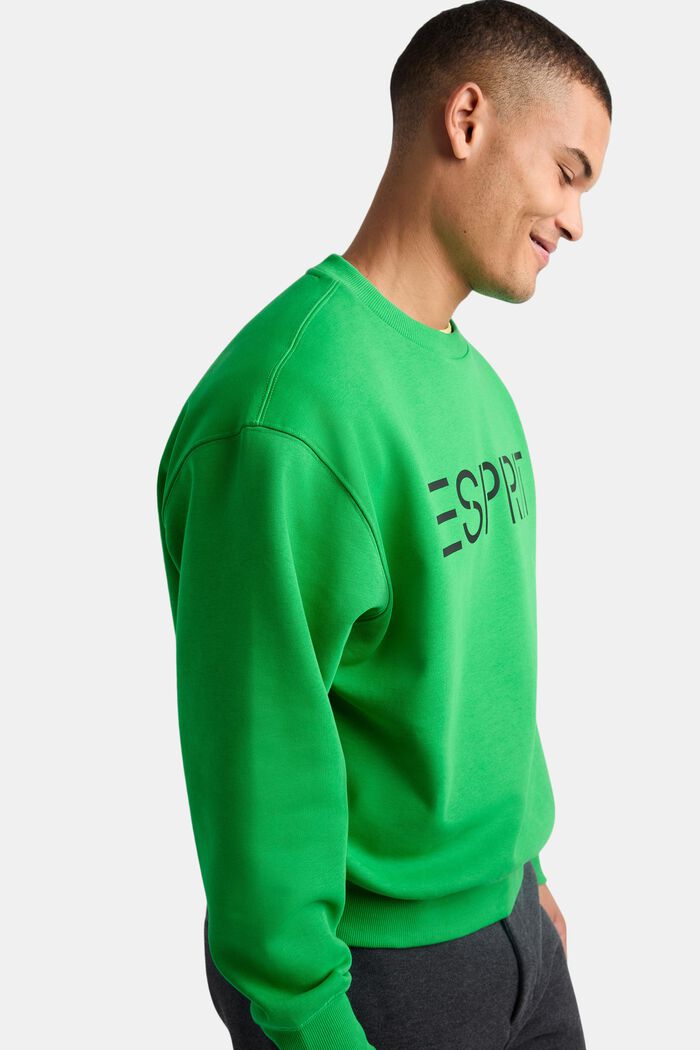 Unisex Cotton Fleece Logo Sweatshirt, GREEN, detail image number 2