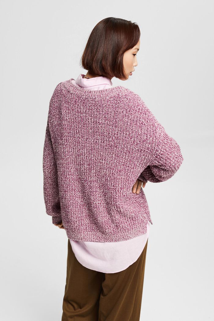 Melange knitted jumper, organic cotton blend, ROSE, detail image number 3