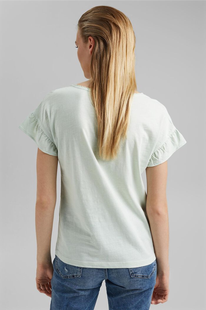 T-shirt with flounces, organic cotton, PASTEL GREEN, detail image number 3
